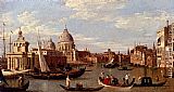 View Of The Grand Canal And Santa Maria Della Salute With Boats And Figures In The Foreground, Venice by Canaletto